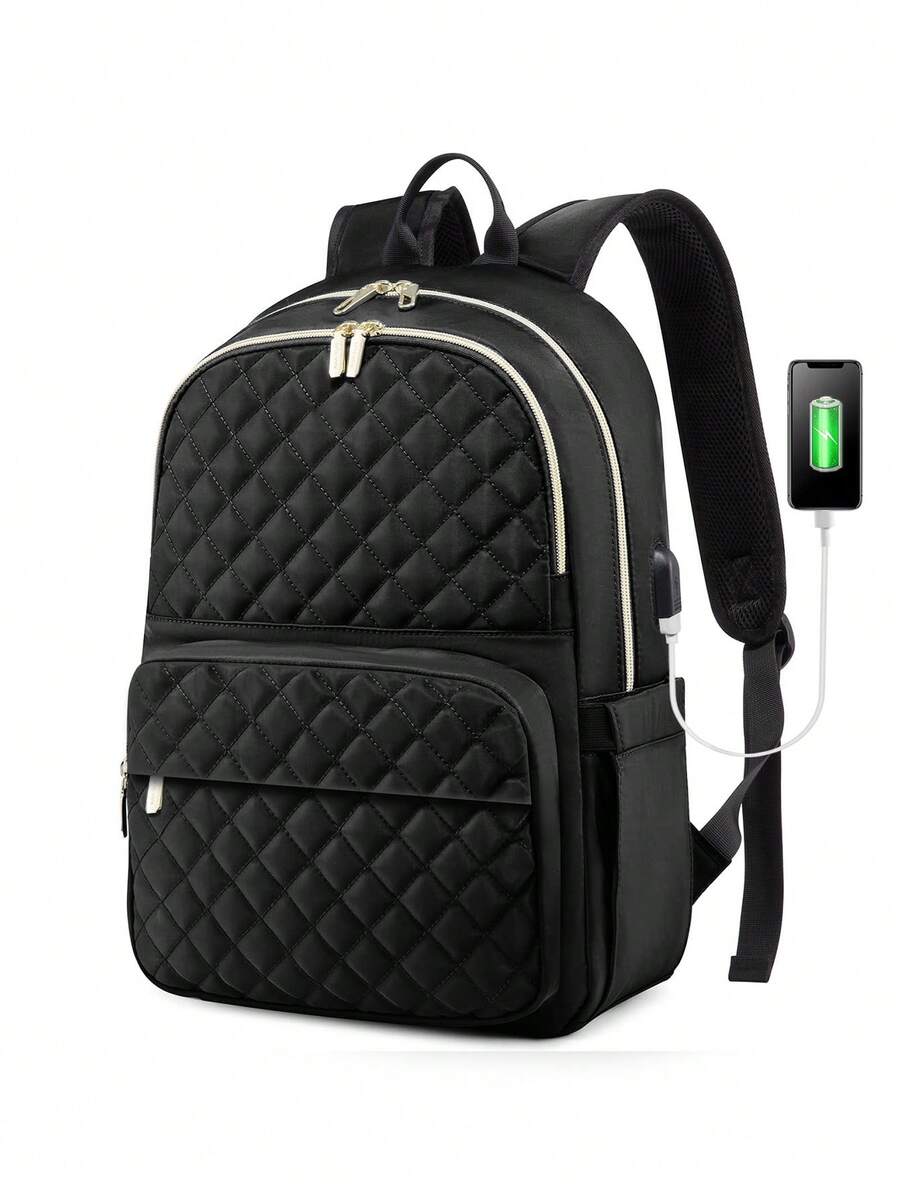 Women'S Work Bags Designer - Floless women's laptop backpack, quilted durable