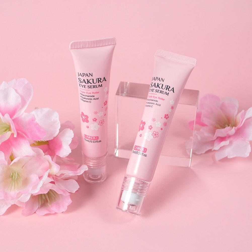 Women Bags Under Eyes - 15ml Sakura Roller Eye Serum Anti-Puffiness