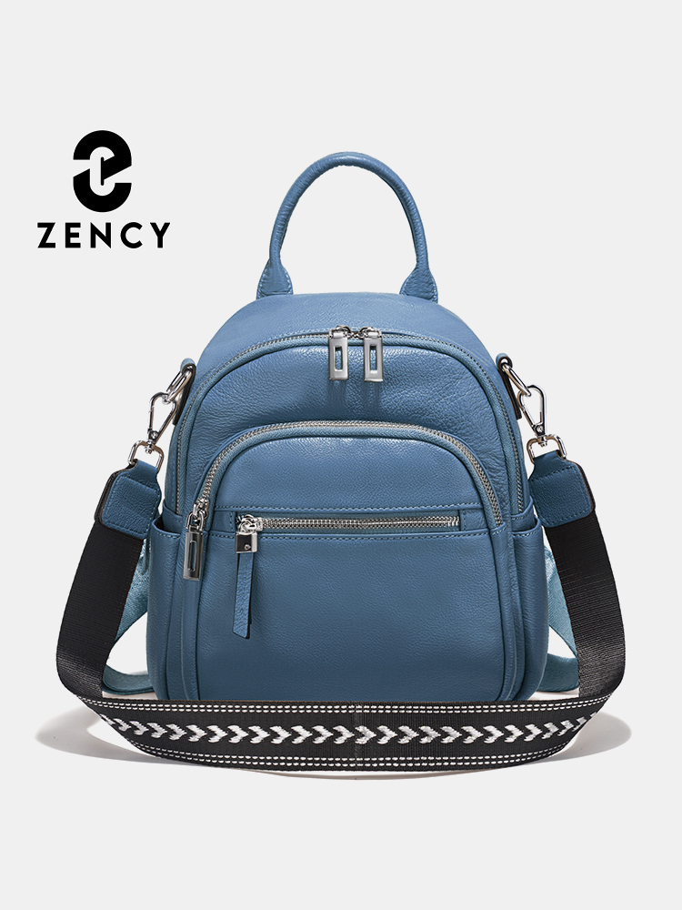Women'S Work Bags Designer - Zency Genuine Leather Small Backpack Knapsack