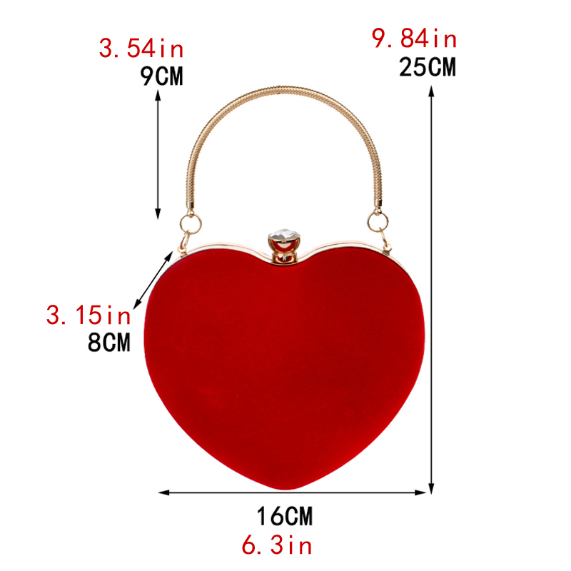 Red Heart Design Women Clutch  - Women Bags Golden 评论和价格