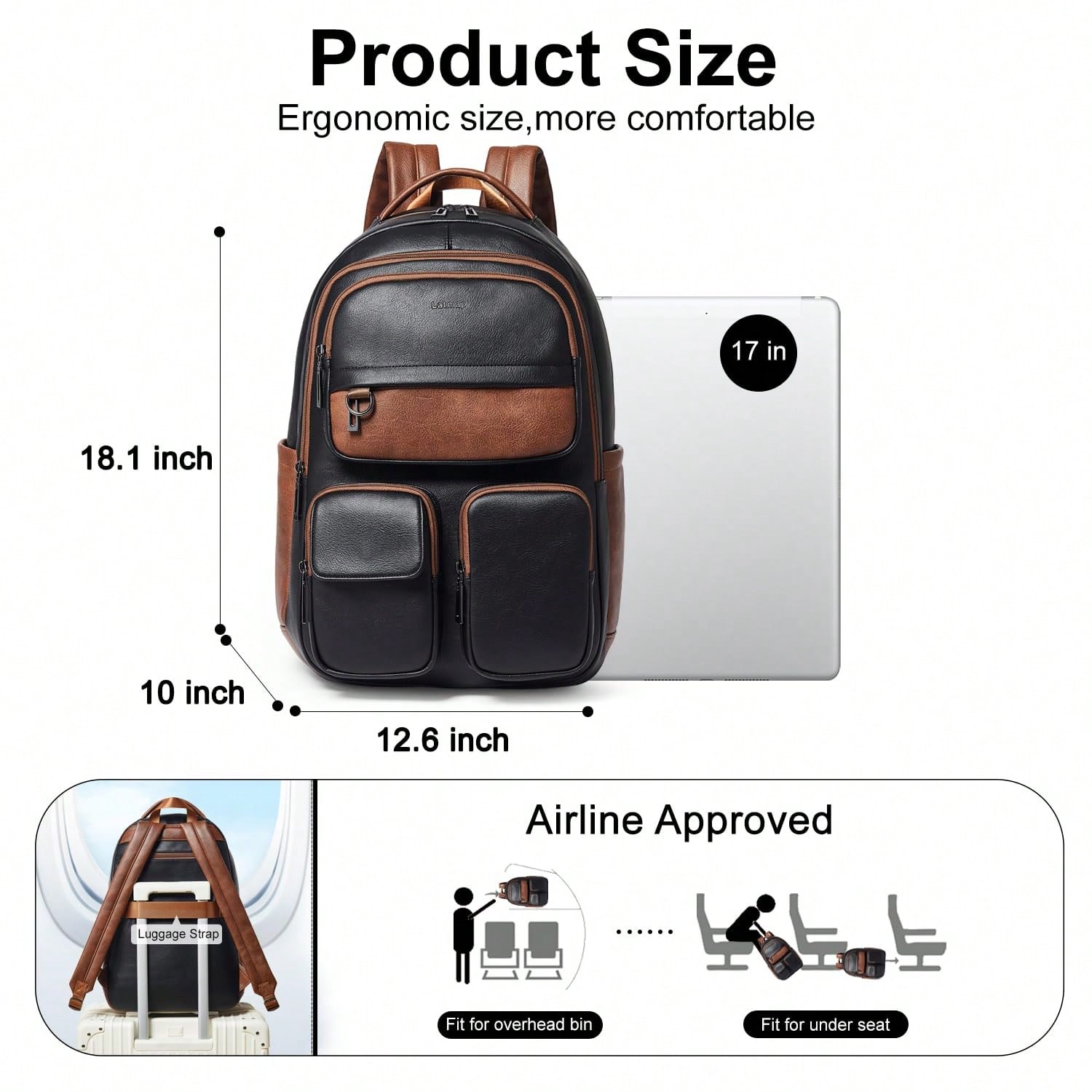 LATMAP Vegan Leather Backpack  - Women'S Work Bags Designer 评论和价格