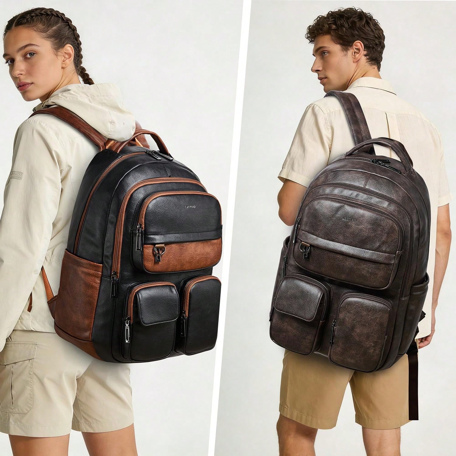 LATMAP Vegan Leather Backpack  - Women'S Work Bags Designer 评论和价格