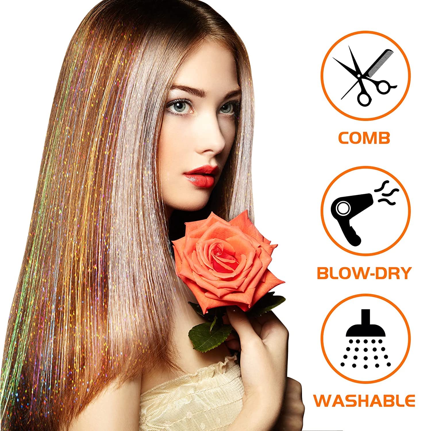 24 Inch Tinsel Hair Extensions - Women Bags Pack 评论和价格