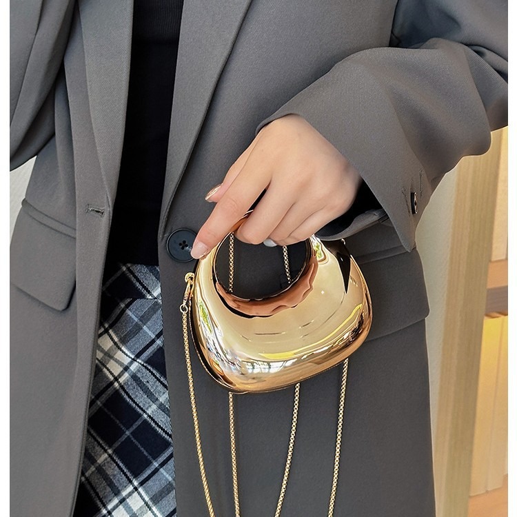 Mini Golden Evening Bag Purses - Women Bags Golden 评论和价格