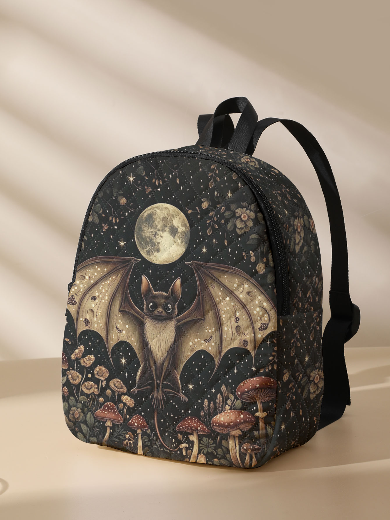 Bat Moon Mushroom Floral Print - Women'S Bags Going Out 评论和价格