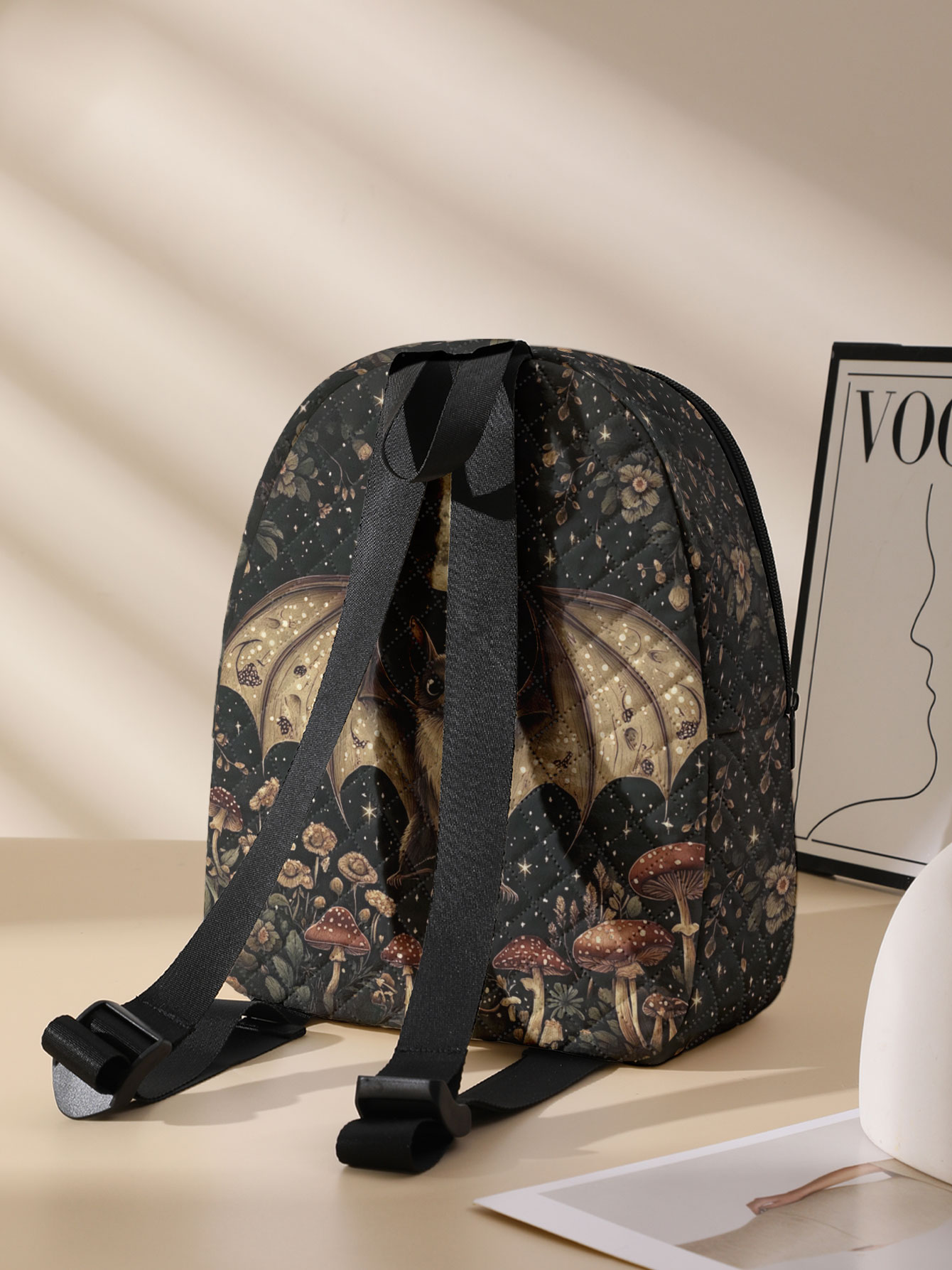 Bat Moon Mushroom Floral Print - Women'S Bags Going Out 评论和价格