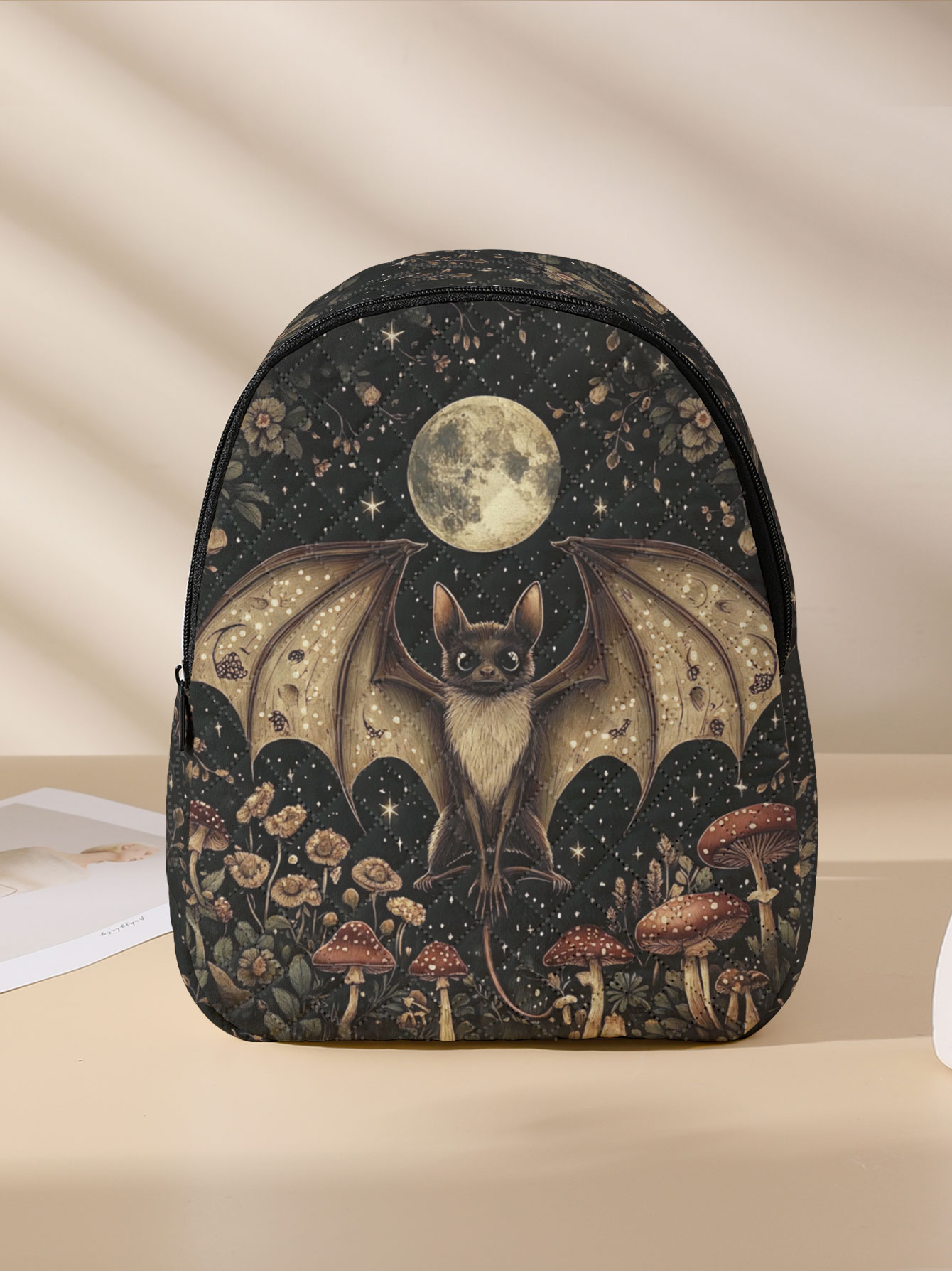 Bat Moon Mushroom Floral Print - Women'S Bags Going Out 评论和价格