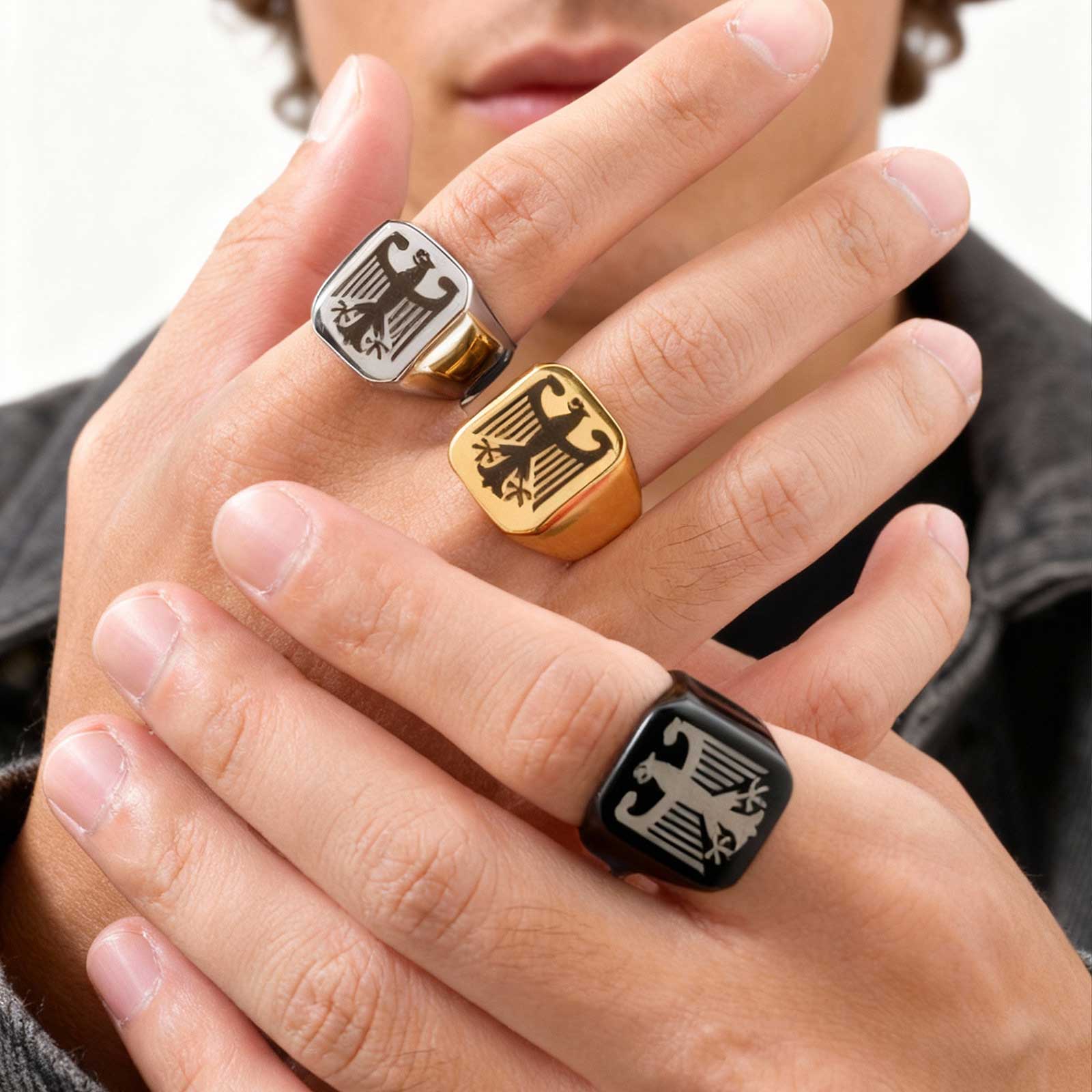Custom Flying Hawk Eagle Ring  - Women Bags Discount 评论和价格