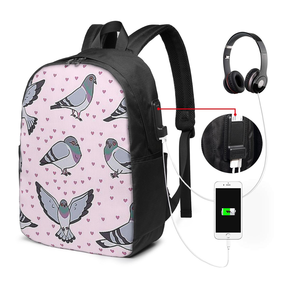 Cute Cartoon Pigeons Pack Back - Women Bags Pack 评论和价格