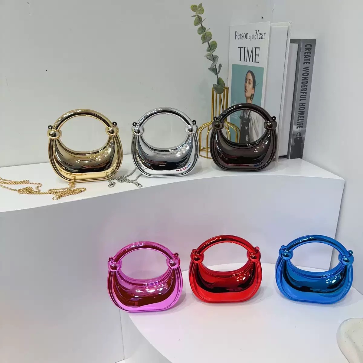 Mini Golden Evening Bag Purses - Women Bags Golden 评论和价格