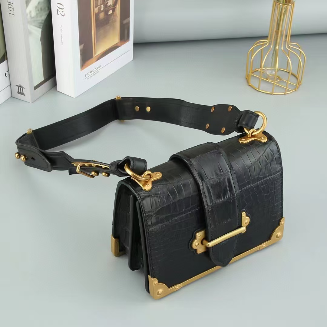 100% Genuine Crocodile Skin Cr - Women Bags Golden 评论和价格